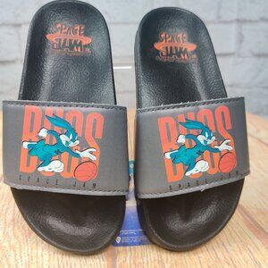 Space Jam Kids 11 Bugs Bunny Slides Black Gray A New Legacy Cartoon Pool Sandals